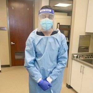 Dr. Manan Shah MD in protective gear
